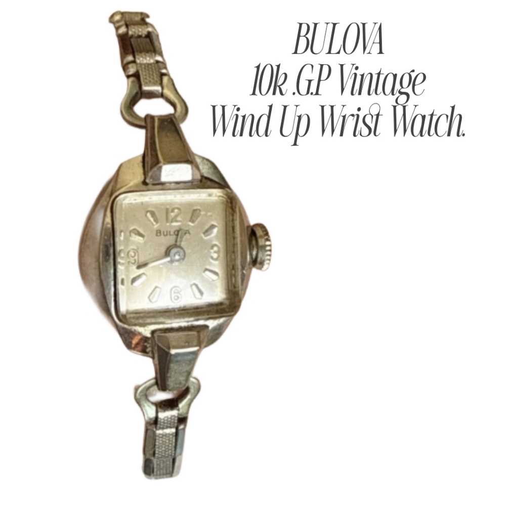 Sale 10k G.P BULOVA Women's Vintage Wind Up Wrist Watch Working 1960s